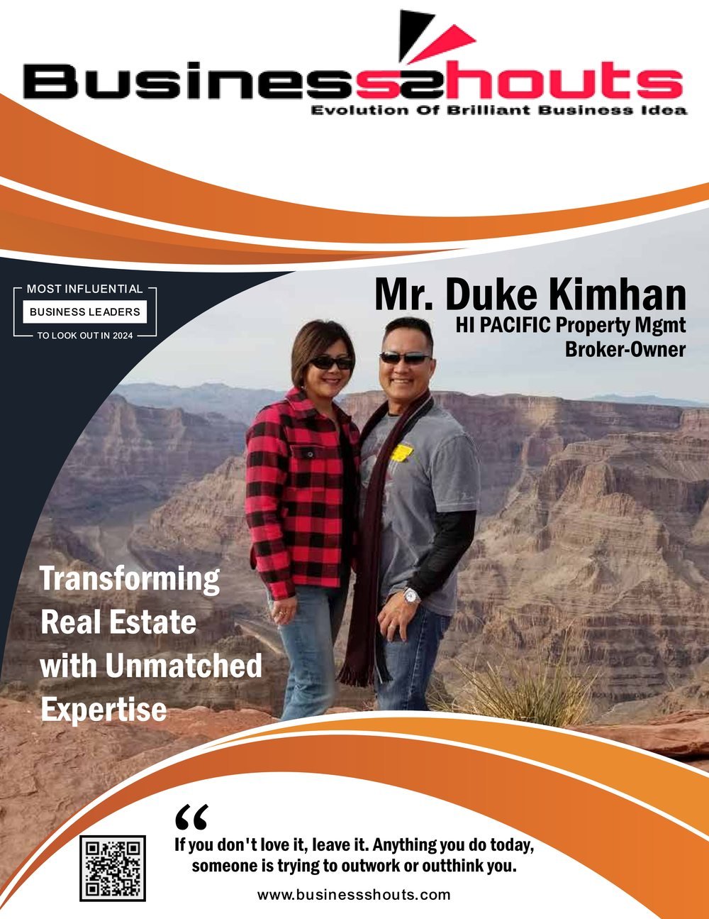 BusinessShouts magazine cover featuring Mr. Duke Kimhan